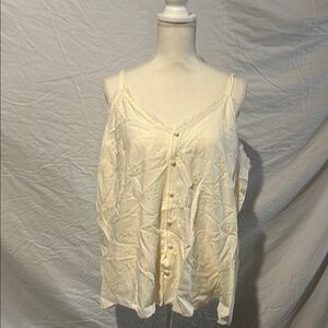 Cream Embroidered Women's Top